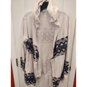 Chip and Pepper California Hooded Cardigan Womens Small Open Front Western Aztec